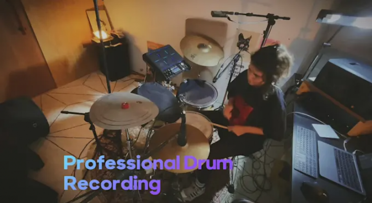 I will record professional hybrid drums, hip hop electronics loops