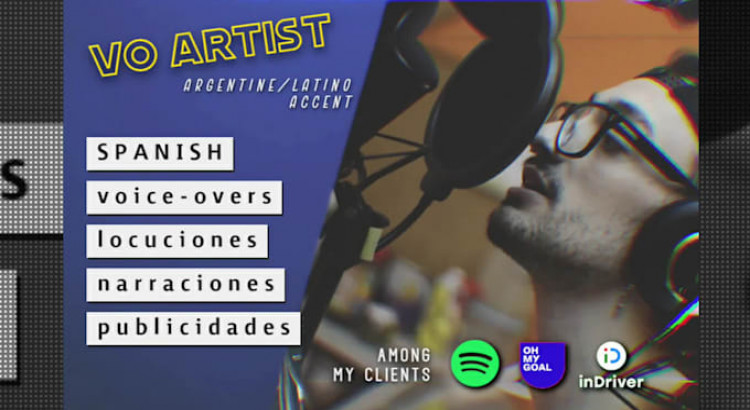 I will voice over, narrador locución argentina rioplatense, male voiceover in spanish