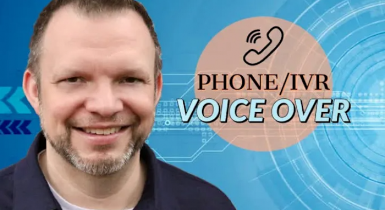 I will record a phone greeting IVR on hold voice over in english