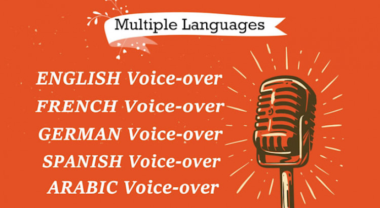 I will do a voice over in english, spanish, french, german, arabic, italian