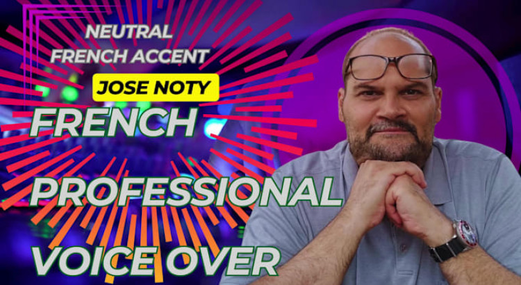 I will french professional male voice over with deep and authentic voice