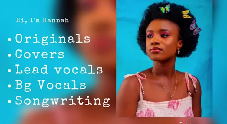 I will be your female singer, songwriter, backup vocalist, or hook