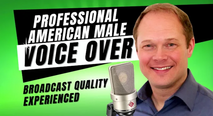 I will be your warm american male voice over actor, human artist in english